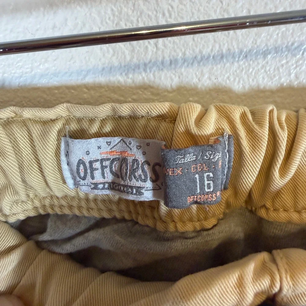 Offcorss Boys Tan‎ Khaki Jogger Pants Lined Cotton Elastic Waist Size 16 5126585